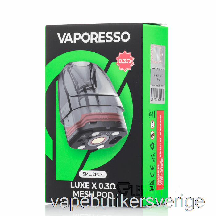 Vape Sverige Vaporesso Luxe X Ersättningsskivor 0,3ohm Luxe X Pods